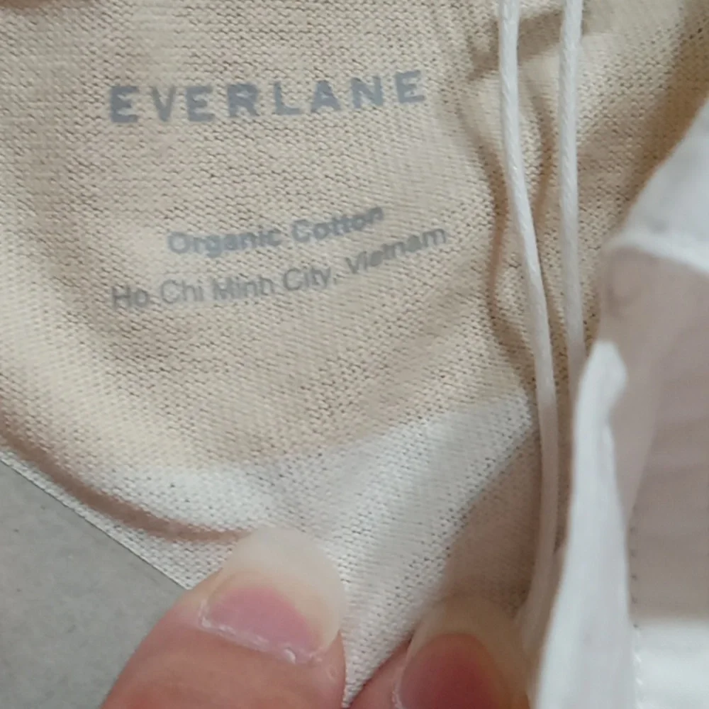 EVERLANE Women Shirt Dress MEDIUM White Cream Tan Work Casual Polo NEW Summer - Picture 3 of 8